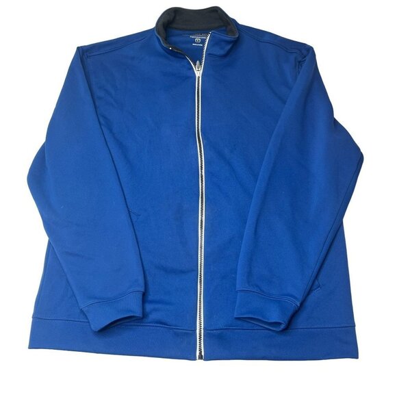 Pebble Beach Performance Sweatshirt Jacket Adults‎ Mens Blue Zip Up Ribbed Cuffs - Picture 5 of 6